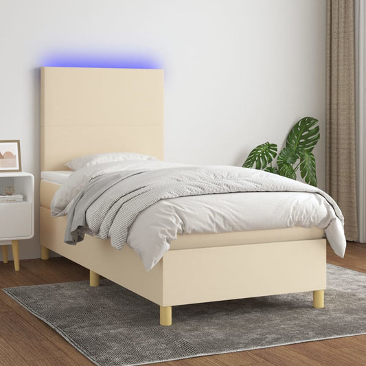 Kontinentalseng Med Led-Lys Stof Farvet Creme