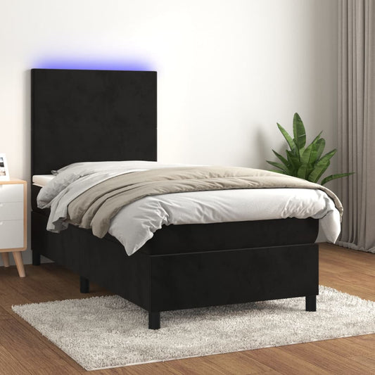 Kontinentalseng Med Led-Lys Velour Sort