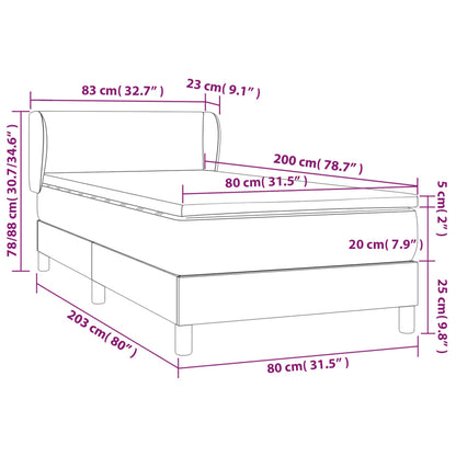 Kontinentalseng Med Madras 80x200 Cm Fløjl - Billede 7
