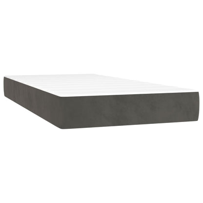 Kontinentalseng Med Madras 90x190 Cm Fløjl Mørkegrå - Billede 5