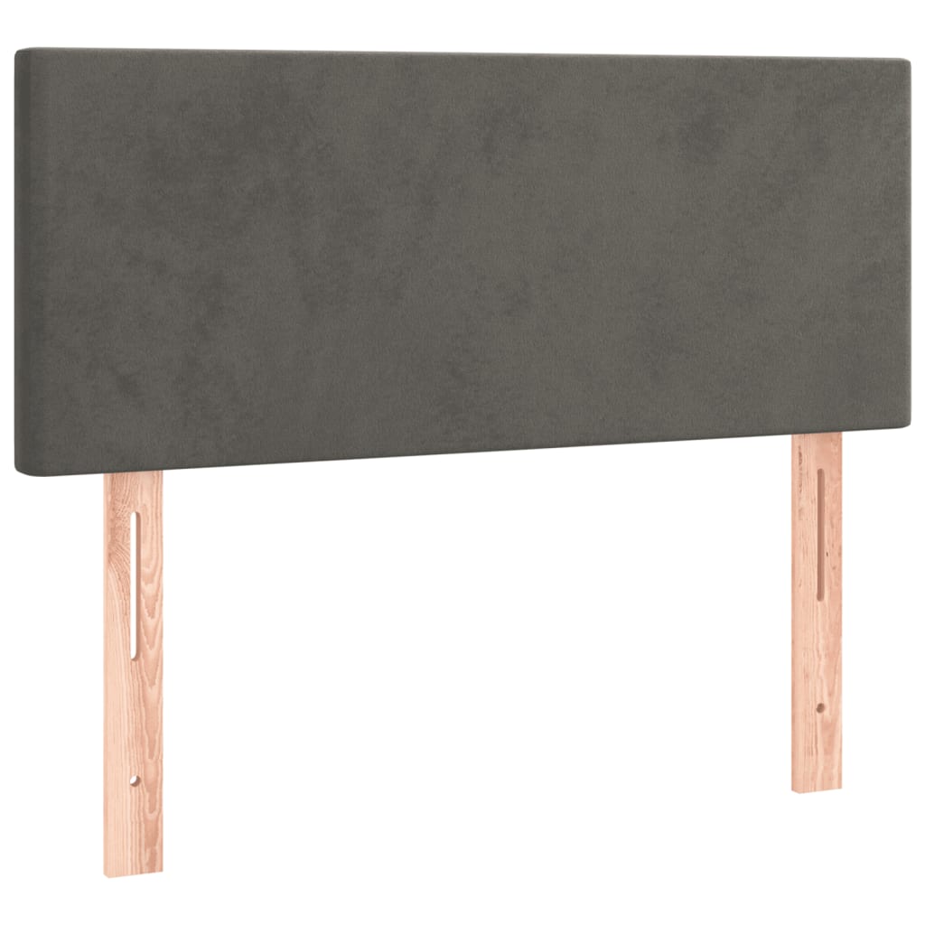 Kontinentalseng Med Madras 90x190 Cm Fløjl Mørkegrå - Billede 6