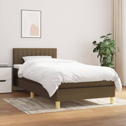 Kontinentalseng Med Madras 90x190 Cm Stof Mørkebrun - Hovedbillede