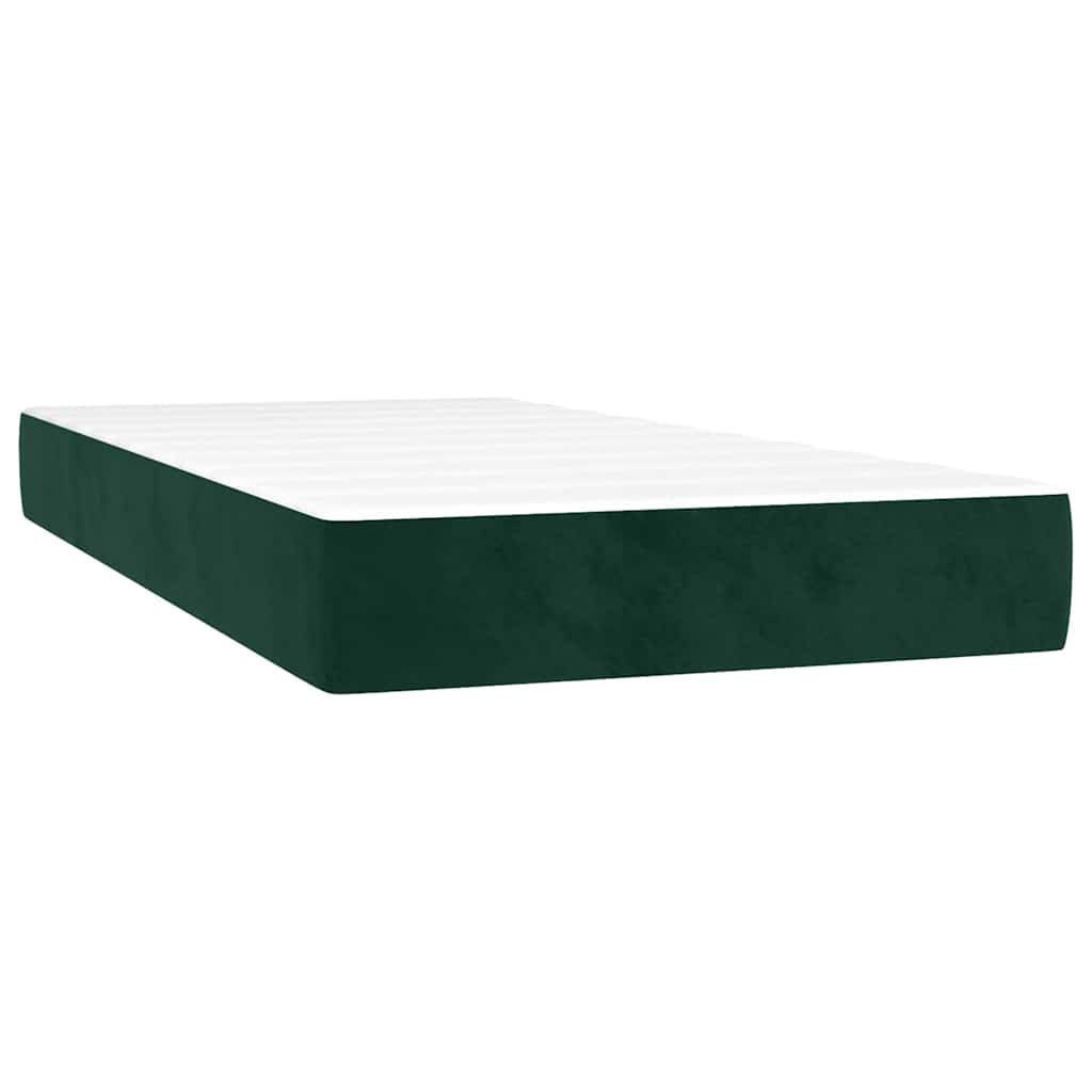 Kontinentalseng Med Madras 90x200 Cm Fløjl Mørkegrøn - Billede 5