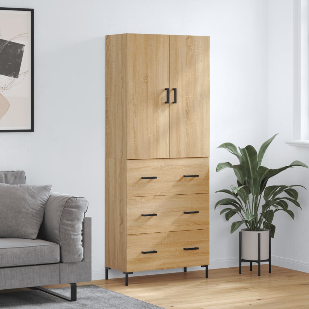 Højskab 69,5x34x180 Cm Konstrueret Træ