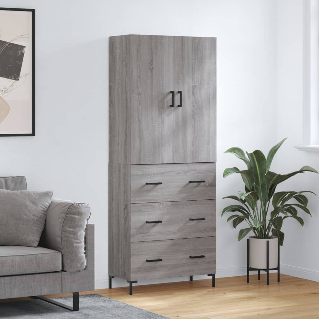 Højskab 69,5x34x180 Cm Konstrueret Træ