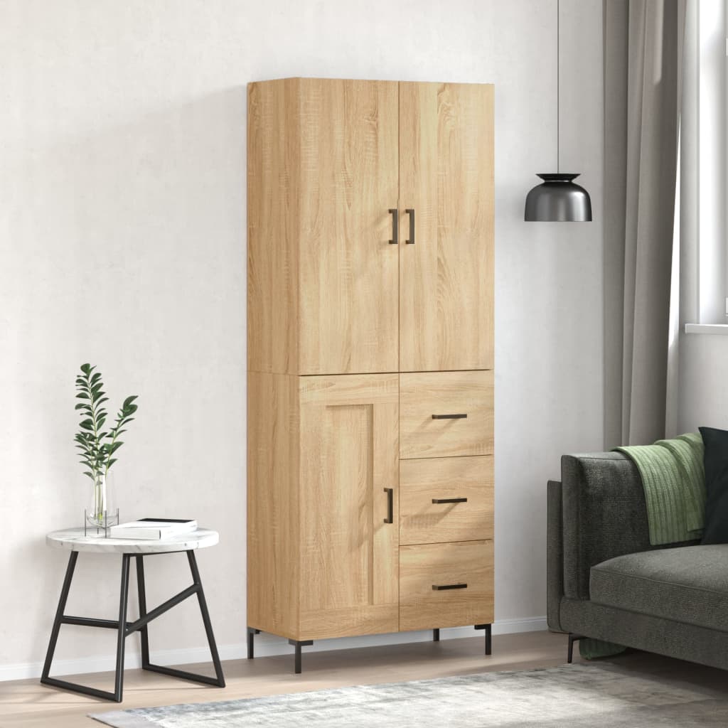Højskab 69,5x34x180 Cm Konstrueret Træ