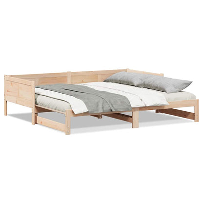 Utrækkelig Dag-seng Brun 180 X 200 Cm Massivt Fyrretræ - Billede 4