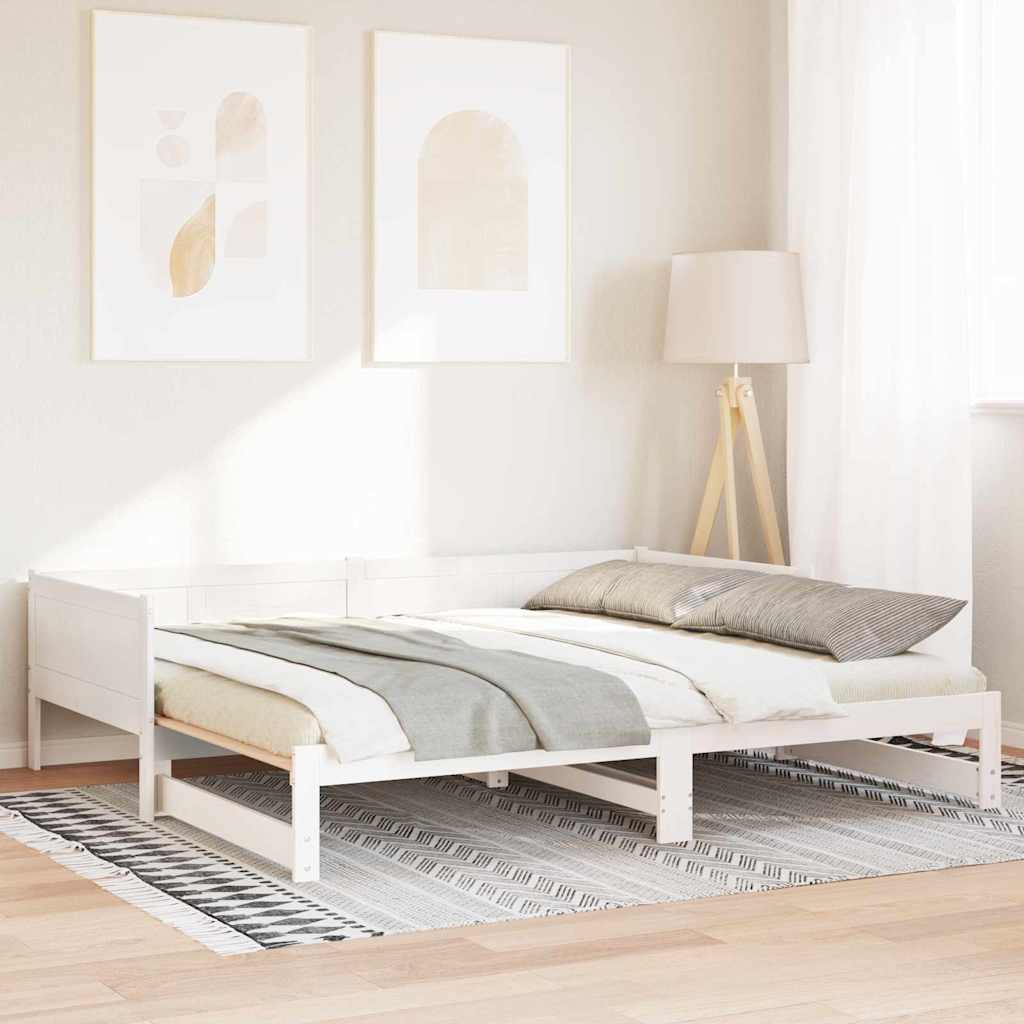 Udtrækkelig Dag-seng 203,5 X 184 X 56,5 Cm Massivt Fyrretræ - Billede 3