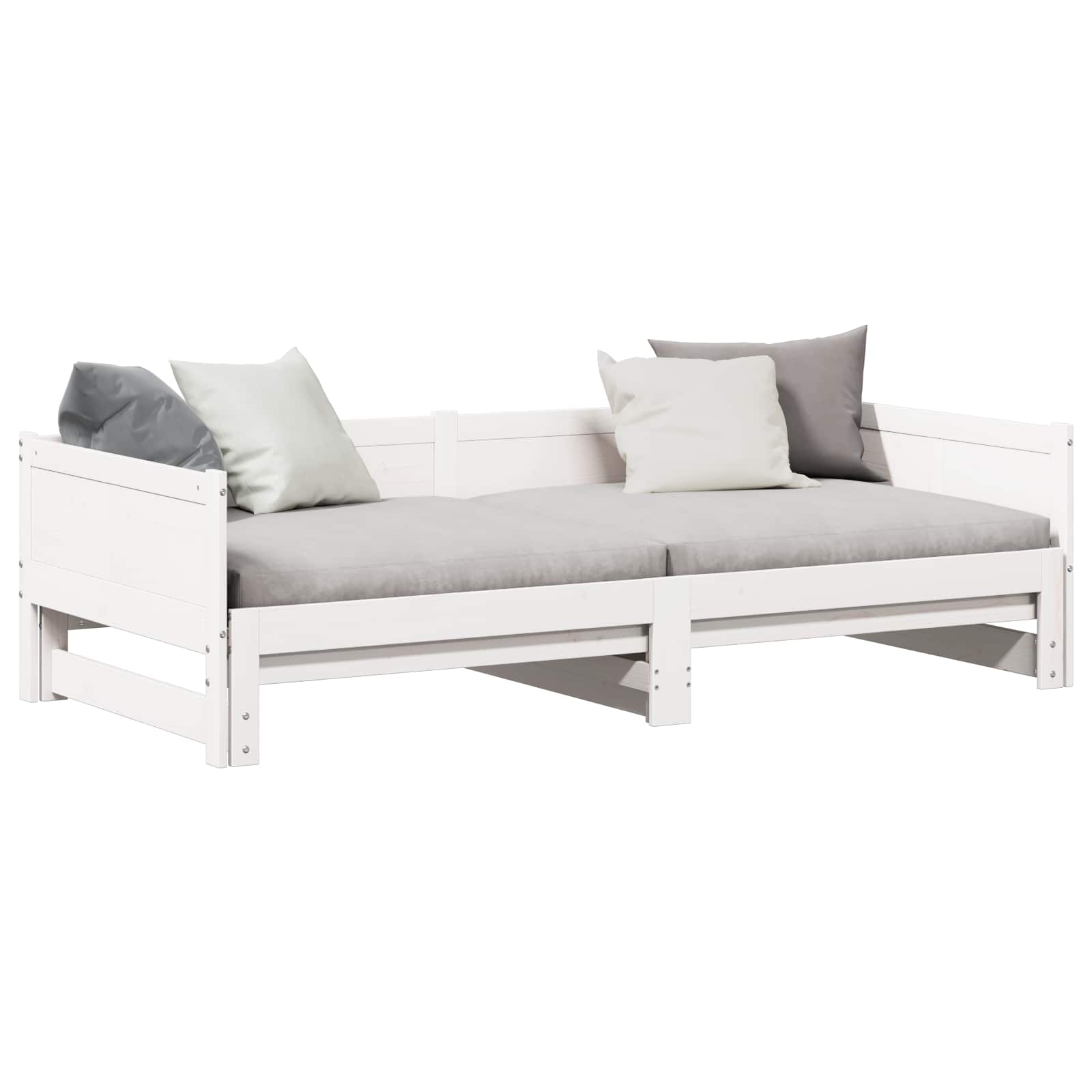 Udtrækkelig Dag-seng 203,5 X 184 X 56,5 Cm Massivt Fyrretræ - Billede 2