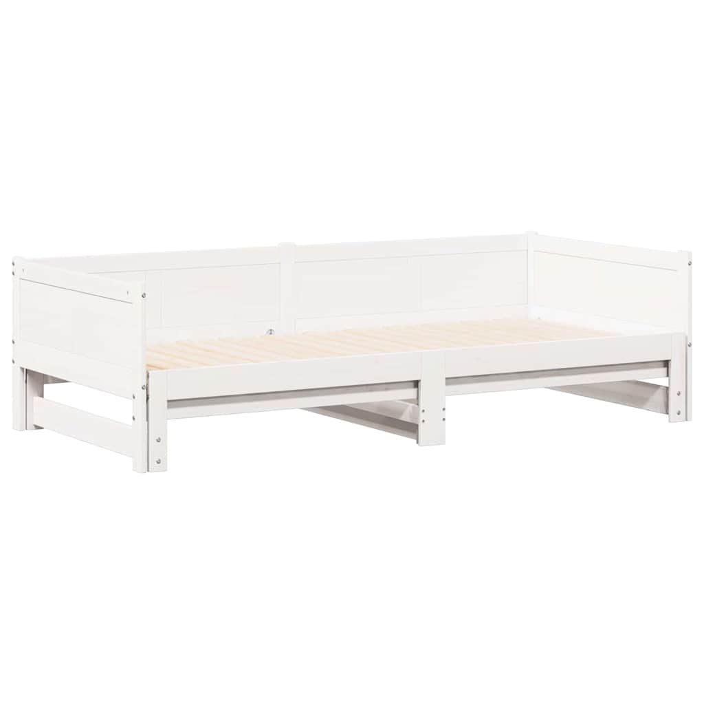 Udtrækkelig Dag-seng 203,5 X 184 X 56,5 Cm Massivt Fyrretræ - Billede 4