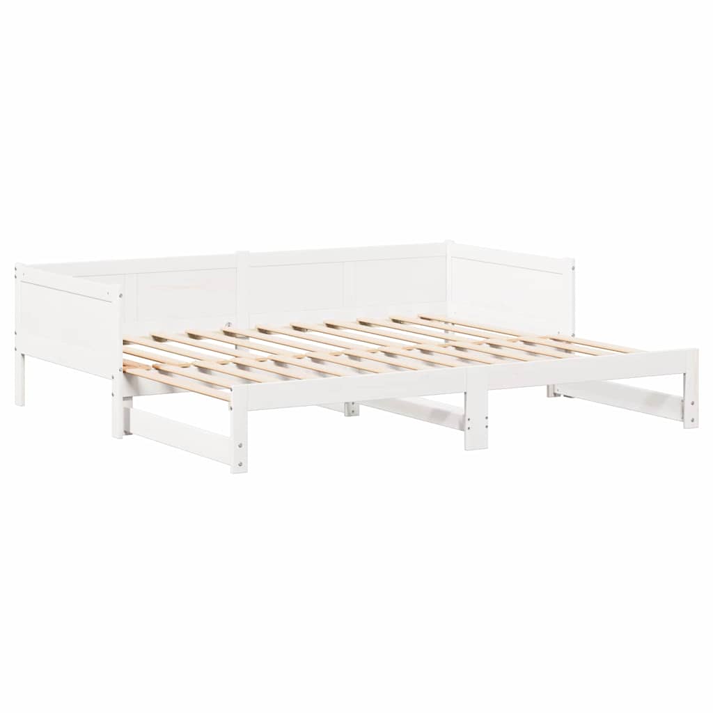 Udtrækkelig Dag-seng 203,5 X 184 X 56,5 Cm Massivt Fyrretræ - Billede 5