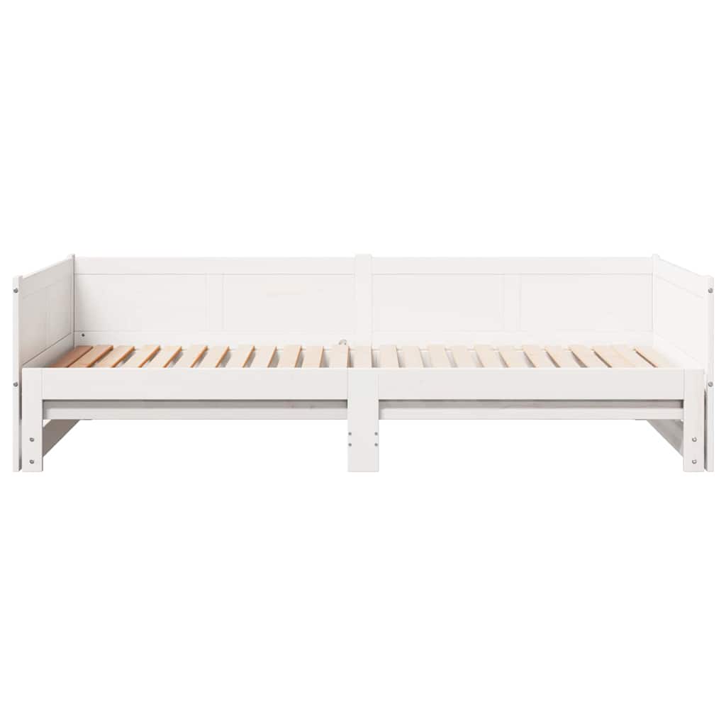 Udtrækkelig Dag-seng 203,5 X 184 X 56,5 Cm Massivt Fyrretræ - Billede 6