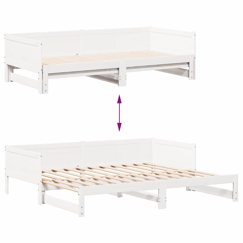Udtrækkelig Dag-seng 203,5 X 184 X 56,5 Cm Massivt Fyrretræ - Billede 11