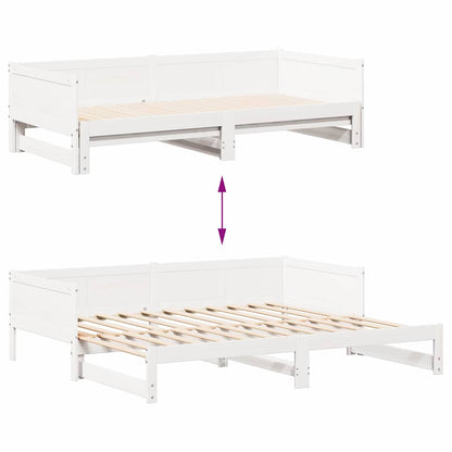 Udtrækkelig Dag-seng 203,5 X 184 X 56,5 Cm Massivt Fyrretræ - Billede 11