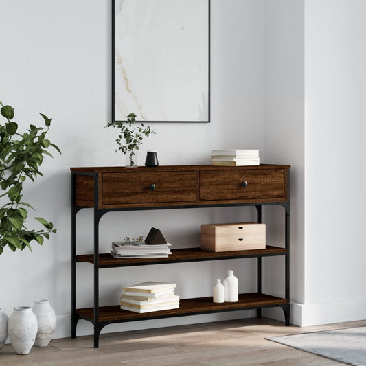 Konsolbord 100X25X75 Cm Konstrueret Træ Etræsfarve