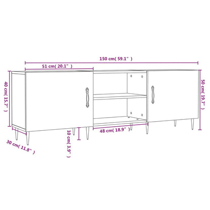 Tv-bord 150x30x50 Cm Konstrueret Træ - billede 12