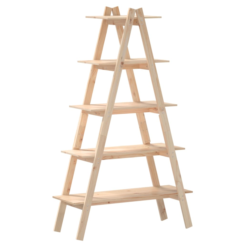 A-formet Reol Med 5 Hylder 110x40x180,5 Cm Massivt Fyrretræ - Billede 2