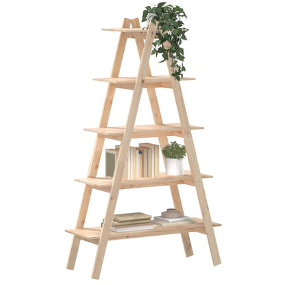 A-formet Reol Med 5 Hylder 110x40x180,5 Cm Massivt Fyrretræ - Billede 3