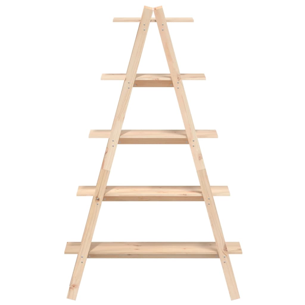 A-formet Reol Med 5 Hylder 110x40x180,5 Cm Massivt Fyrretræ - Billede 4