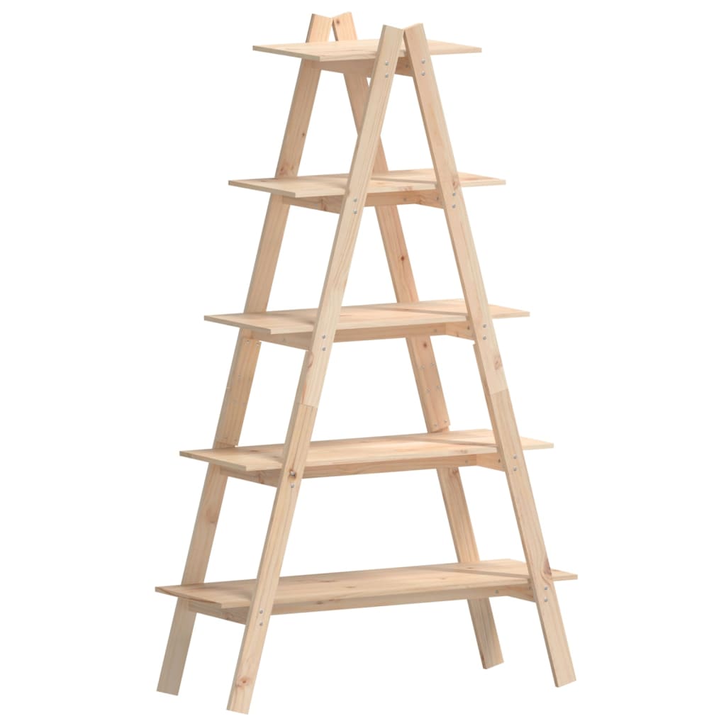 A-formet Reol Med 5 Hylder 110x40x180,5 Cm Massivt Fyrretræ - Billede 5