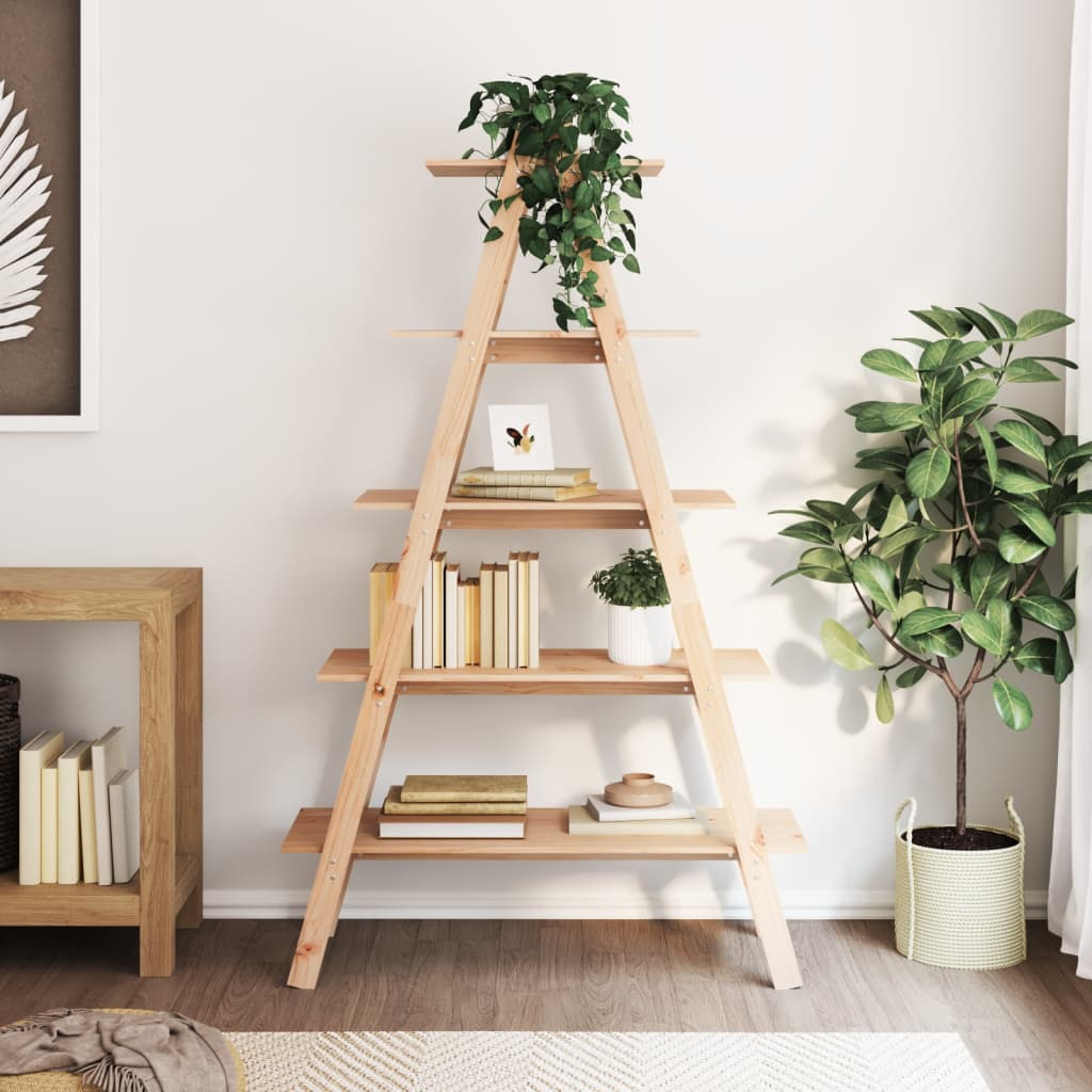 A-formet Reol Med 5 Hylder 110x40x180,5 Cm Massivt Fyrretræ - Hovedbillede