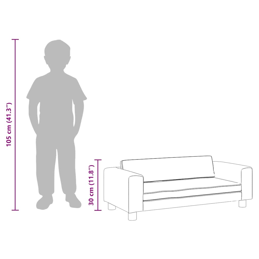 Børnesofa Med Fodskammel 100x50x30 Cm Kunstlæder - Billede 12