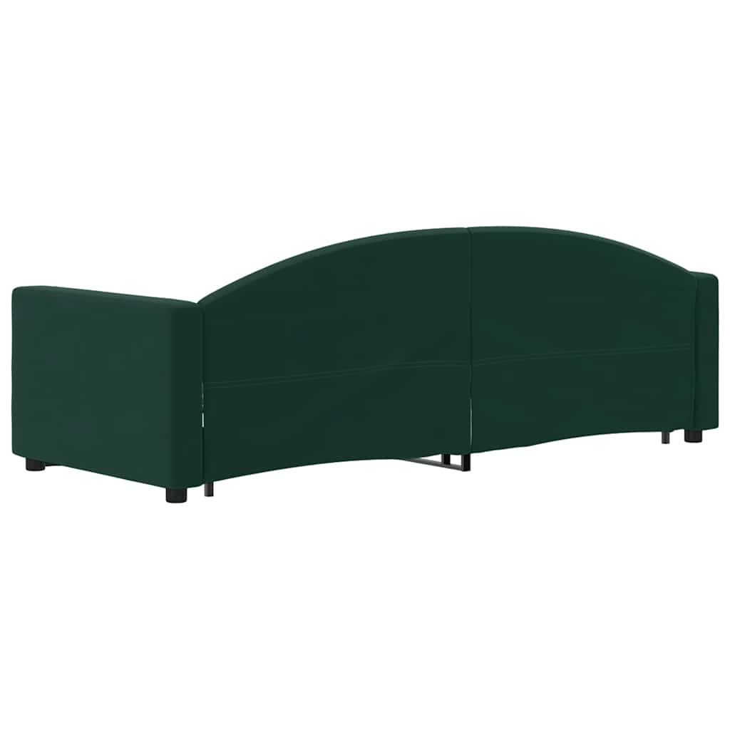 Daybed Med Udtræk 80x200 Cm Velour Mørkegrøn - Billede 5