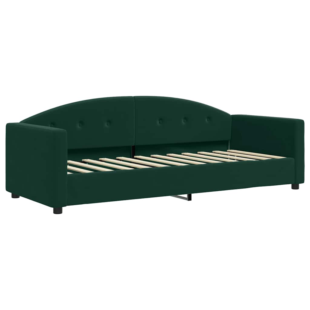 Daybed Med Udtræk 80x200 Cm Velour Mørkegrøn - Billede 6