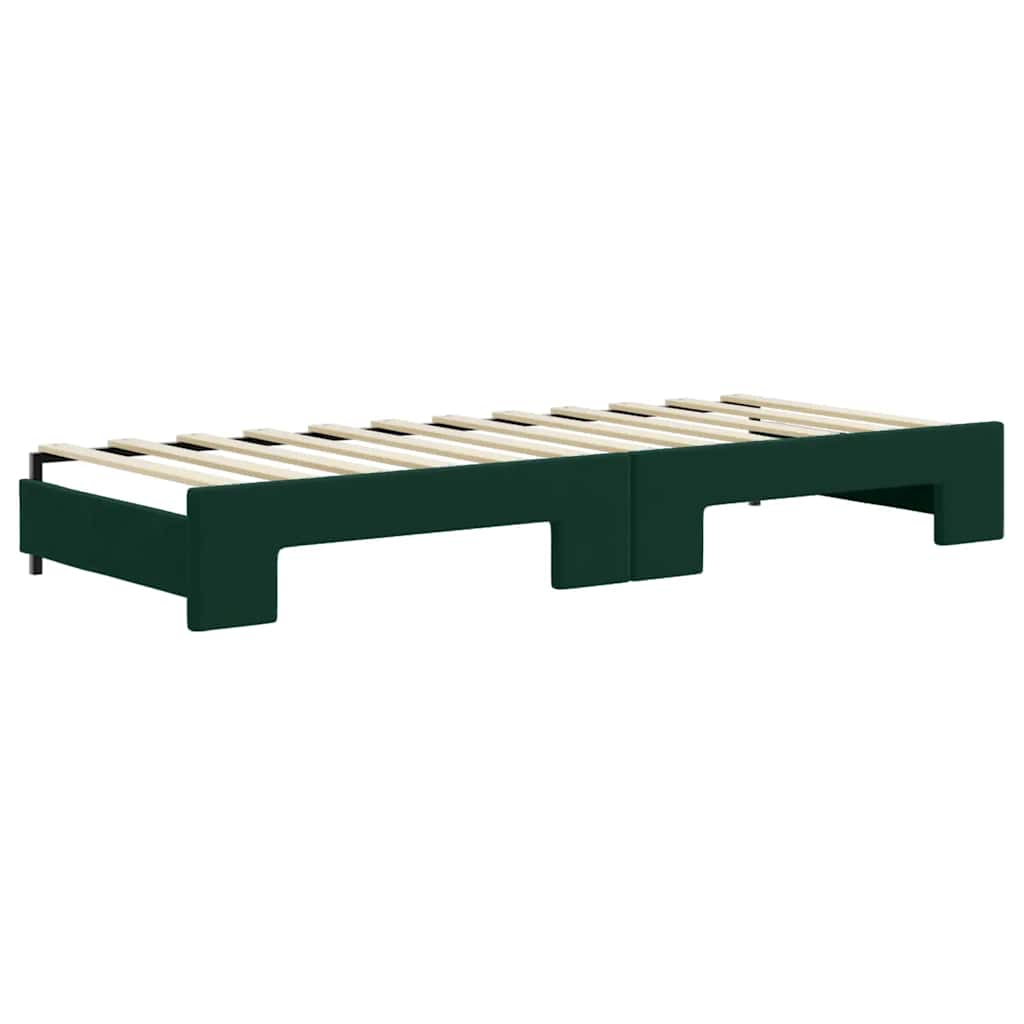 Daybed Med Udtræk 80x200 Cm Velour Mørkegrøn - Billede 7