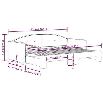 Daybed Med Udtræk 80x200 Cm Velour Mørkegrøn - Billede 9