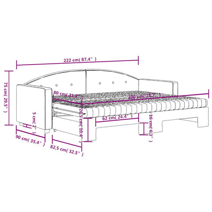 Daybed Med Udtræk Og Madras 80x200 Cm Velour Mørkegrøn - Billede 12