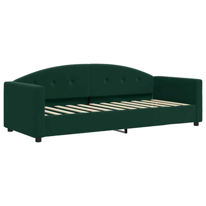 Daybed Med Udtræk Og Madras 80x200 Cm Velour Mørkegrøn - Billede 4