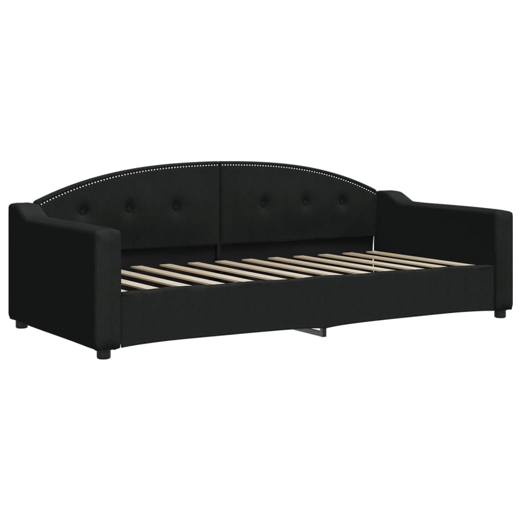 Daybed Med Udtræk Og Skuffer 80x200 Cm Stof Sort - Billede 4