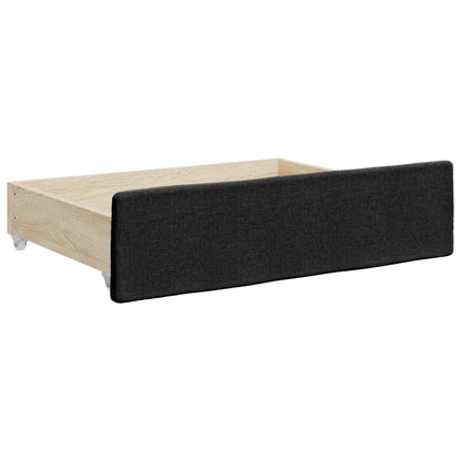 Daybed Med Udtræk Og Skuffer 80x200 Cm Stof Sort - Billede 6