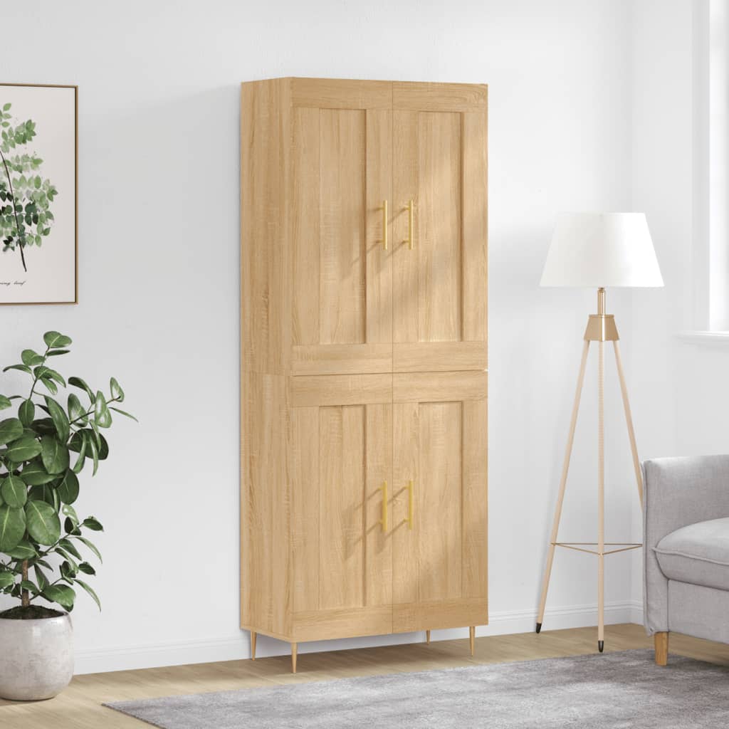 Højskab 69,5x34x180 Cm Konstrueret Træ