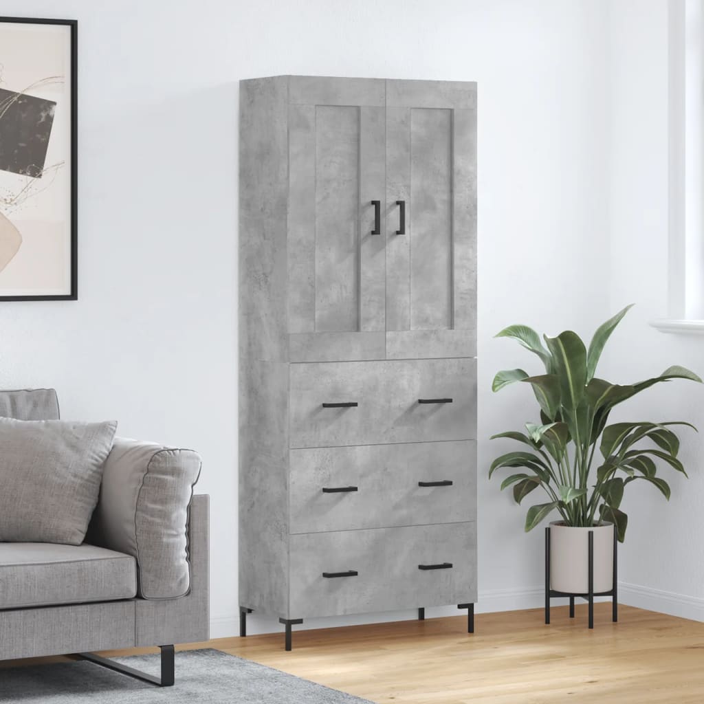 Højskab 69,5x34x180 Cm Konstrueret Træ