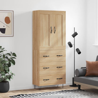 Højskab 69,5x34x180 Cm Konstrueret Træ