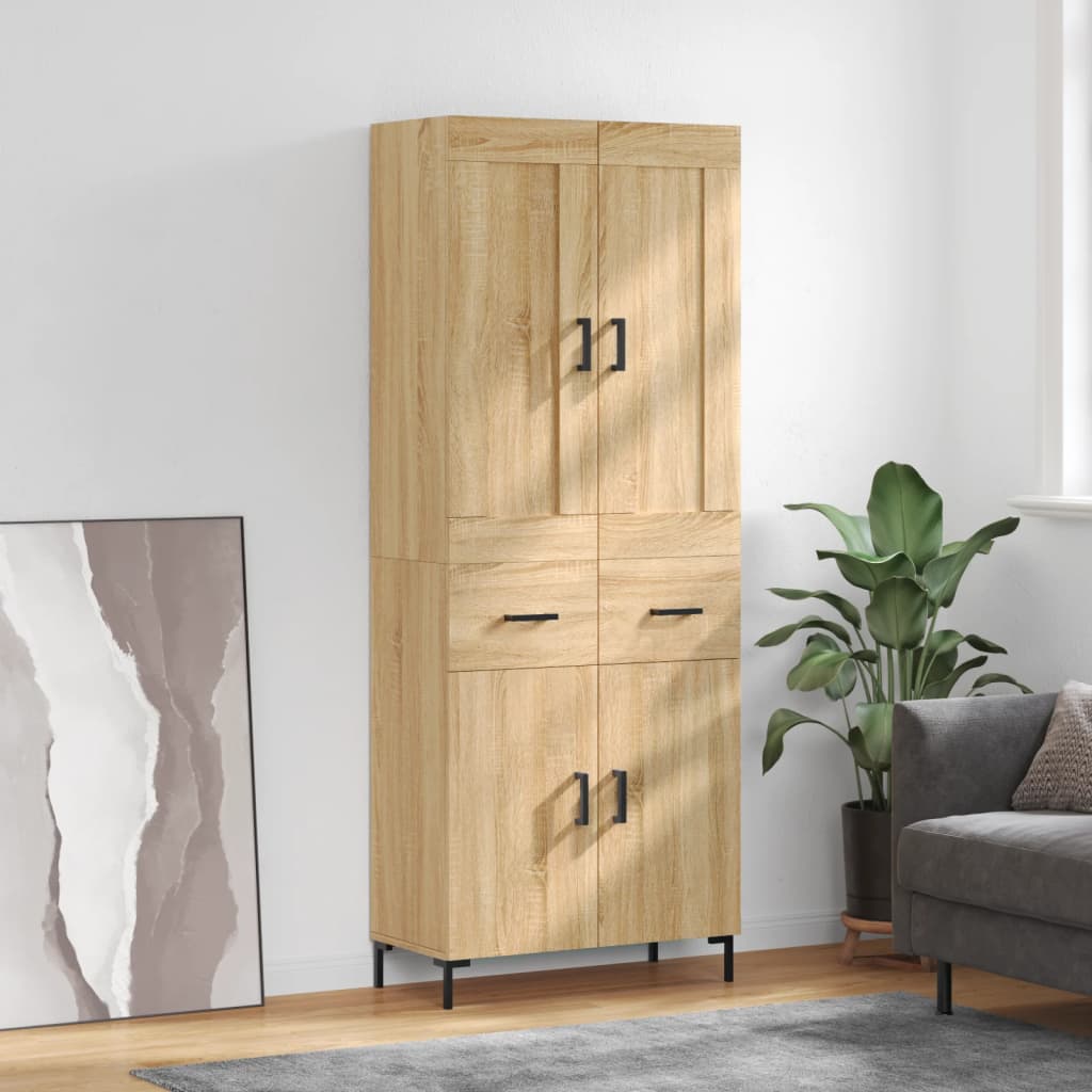 Højskab 69,5x34x180 Cm Konstrueret Træ