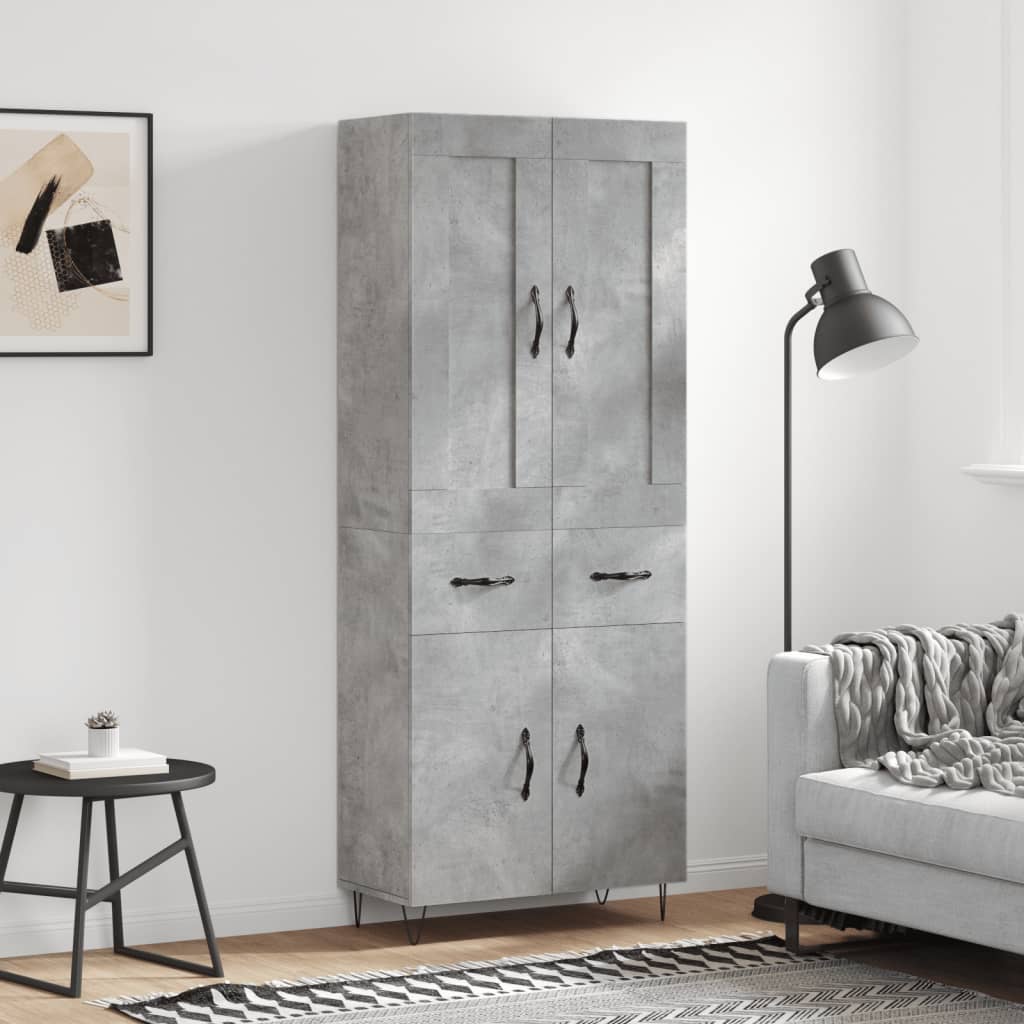 Højskab 69,5x34x180 Cm Konstrueret Træ