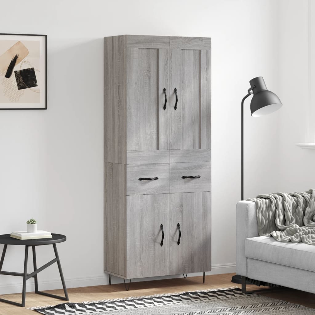 Højskab 69,5x34x180 Cm Konstrueret Træ