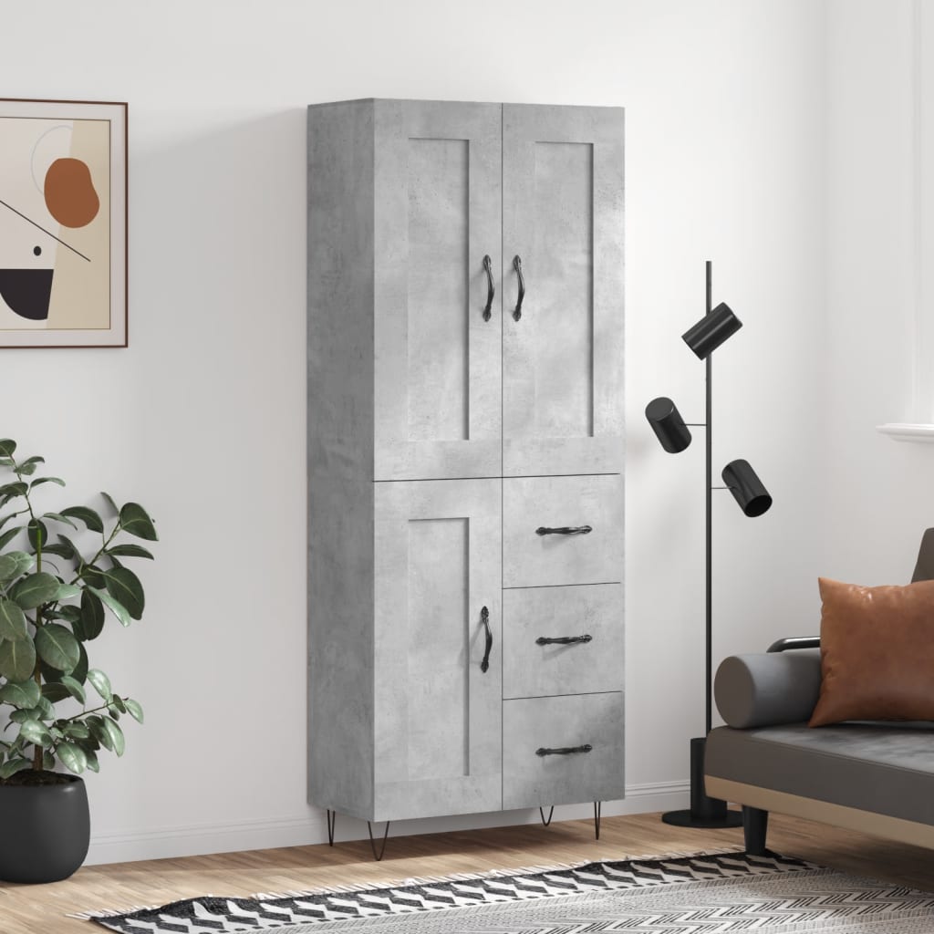 Højskab 69,5x34x180 Cm Konstrueret Træ