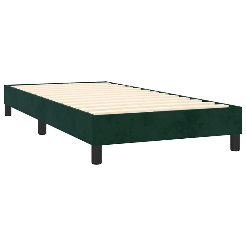Kontinentalseng Med Madras 90x200 Cm Fløjl Mørkegrøn - Billede 4
