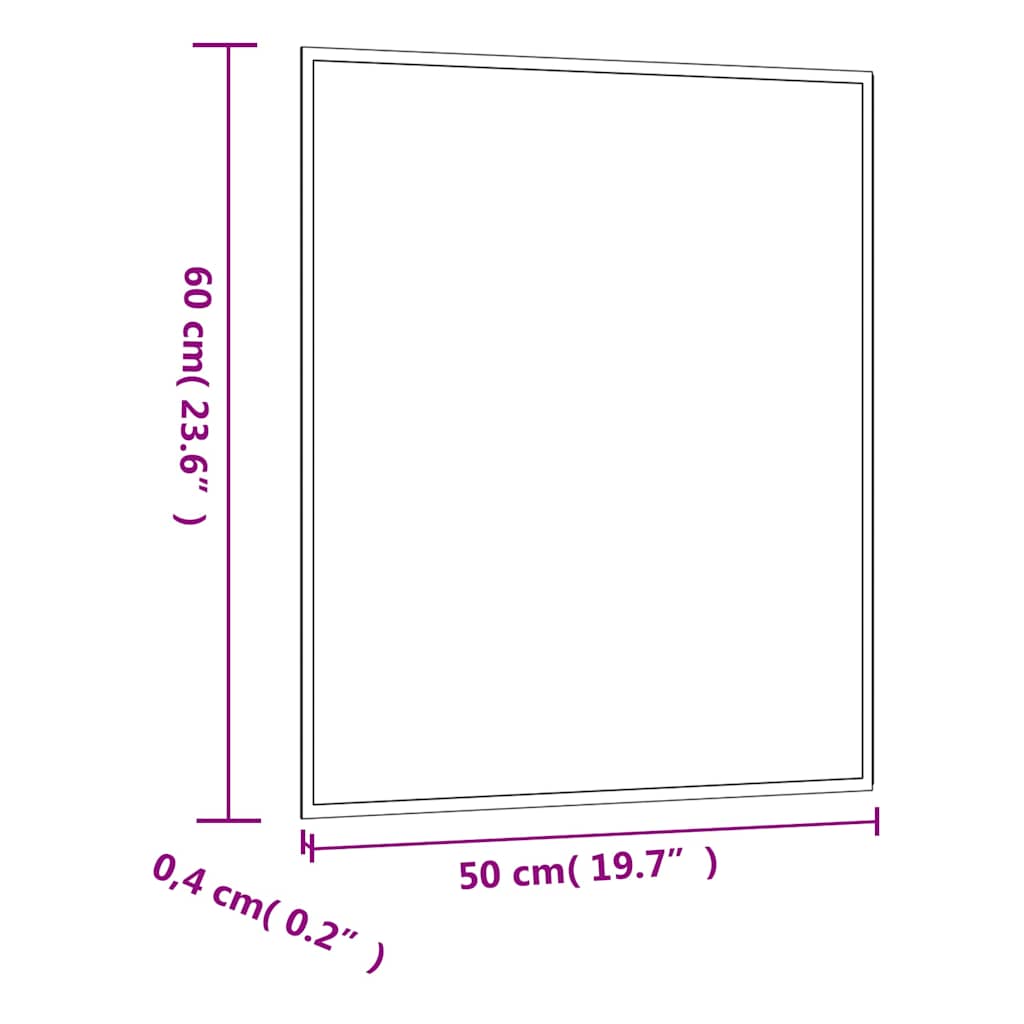 Vægspejl 50x60 Cm Rektangulær Glas - Billede 6