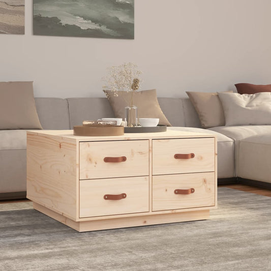 Sofabord 80X80X45 Cm Massivt Fyrretræ