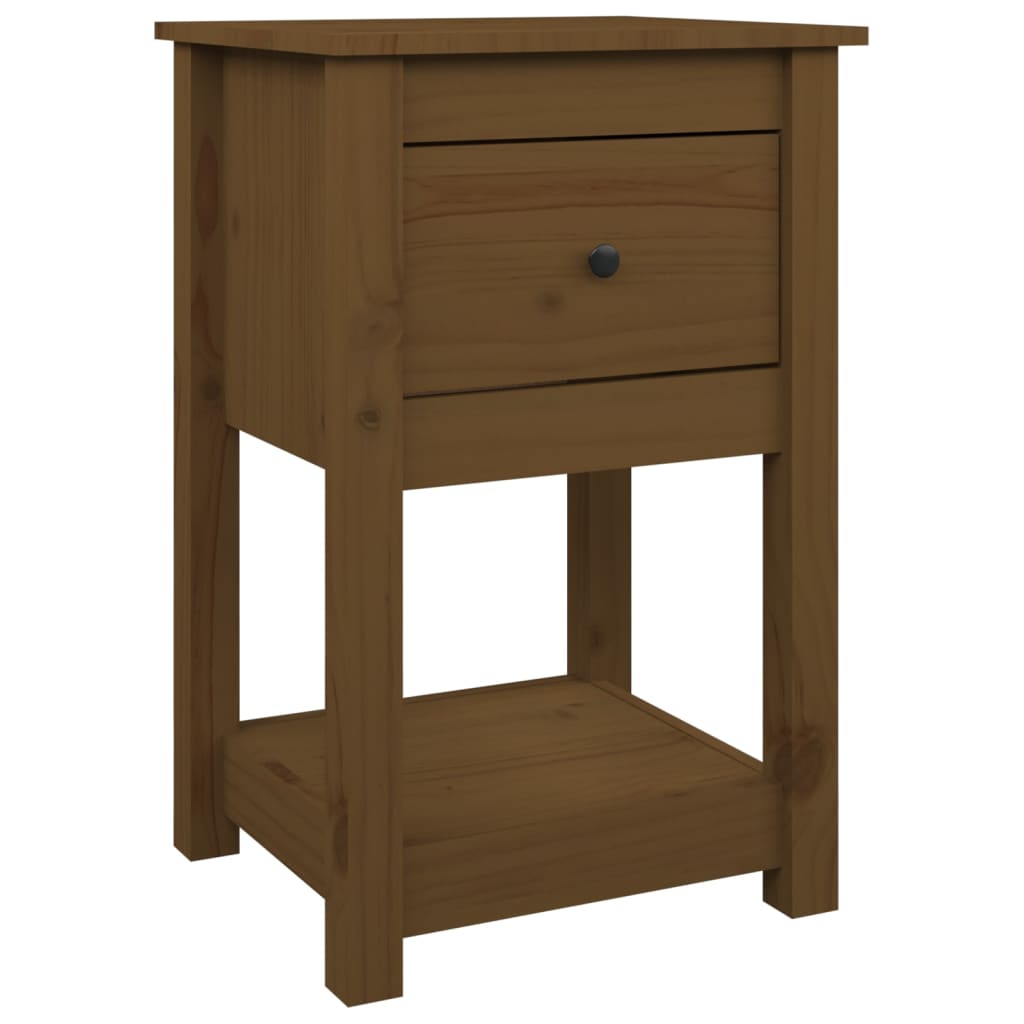 Sengebord 40x35x61,5 Cm Massivt Fyrretræ - Billede 2