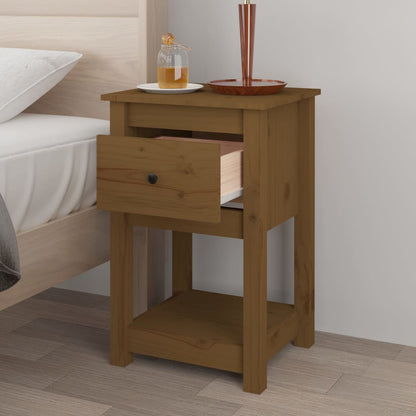 Sengebord 40x35x61,5 Cm Massivt Fyrretræ - Billede 3