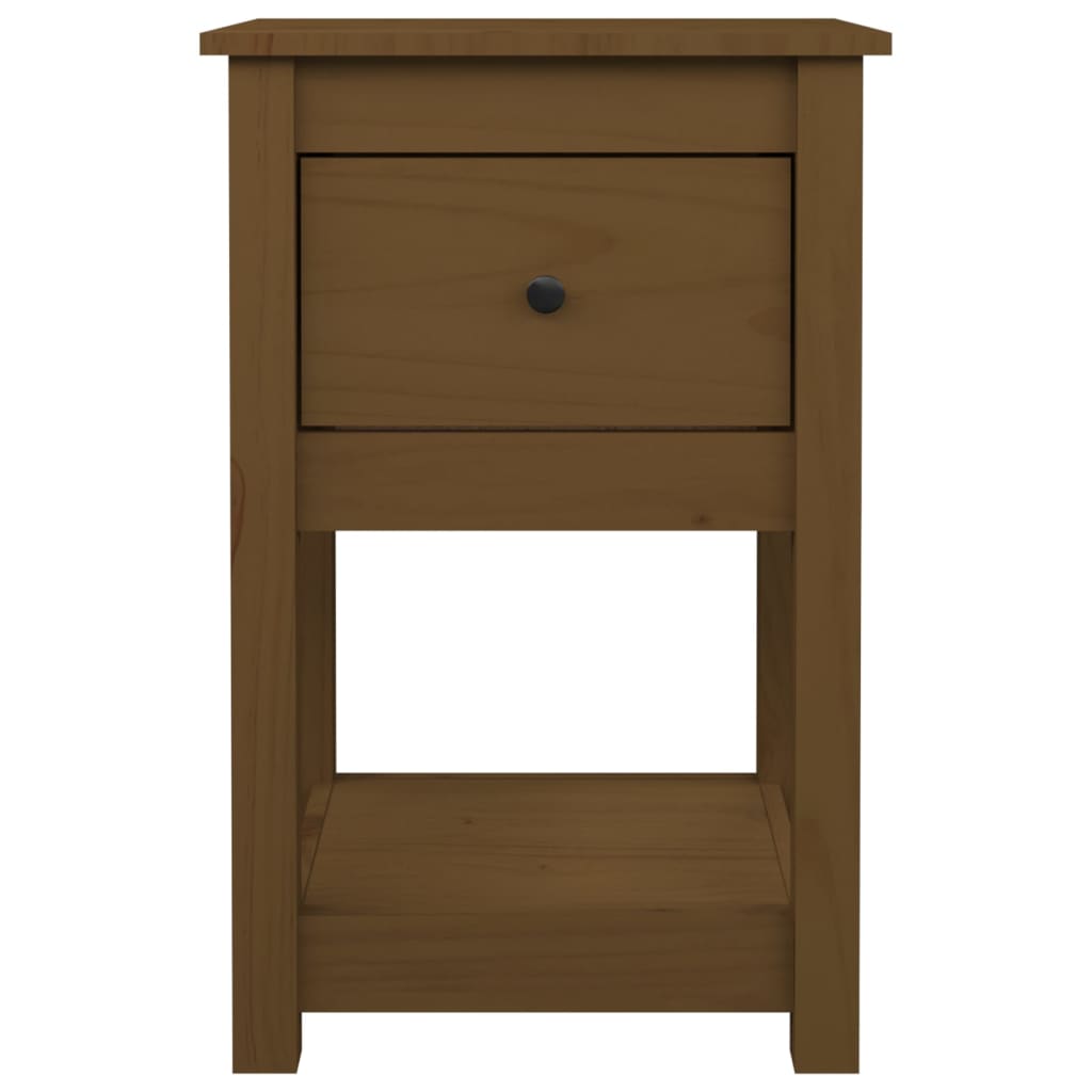 Sengebord 40x35x61,5 Cm Massivt Fyrretræ - Billede 5
