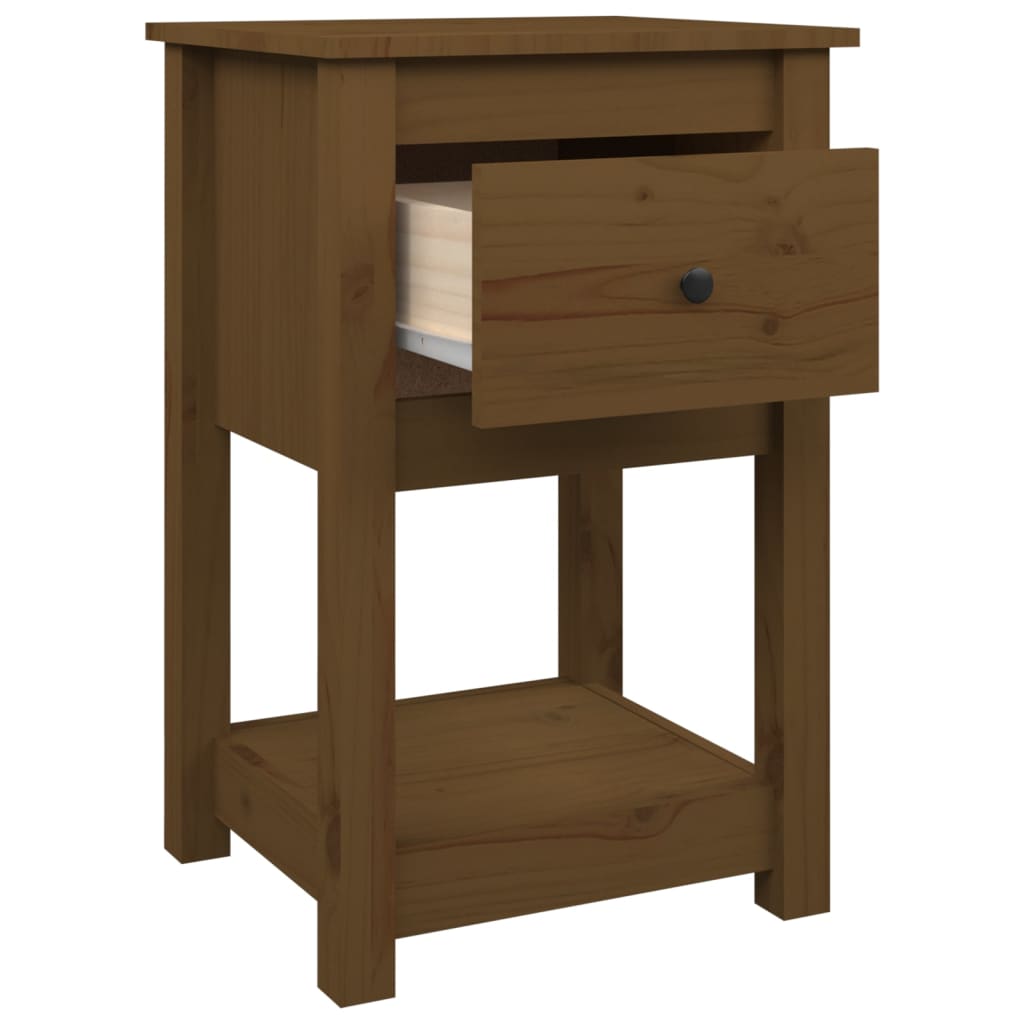 Sengebord 40x35x61,5 Cm Massivt Fyrretræ - Billede 7