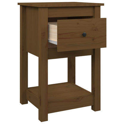 Sengebord 40x35x61,5 Cm Massivt Fyrretræ - Billede 7