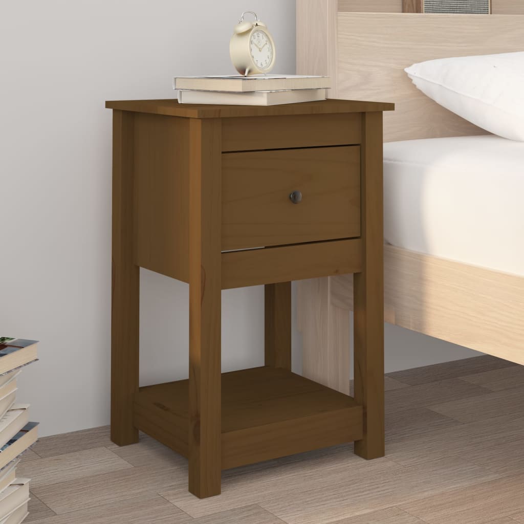 Sengebord 40x35x61,5 Cm Massivt Fyrretræ - Hovedbillede